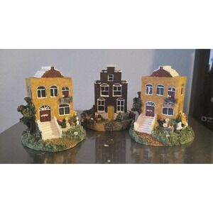 K'S Collectable Lot Of 3 House Decorative Figure‎ 3.5" Vintage Village House